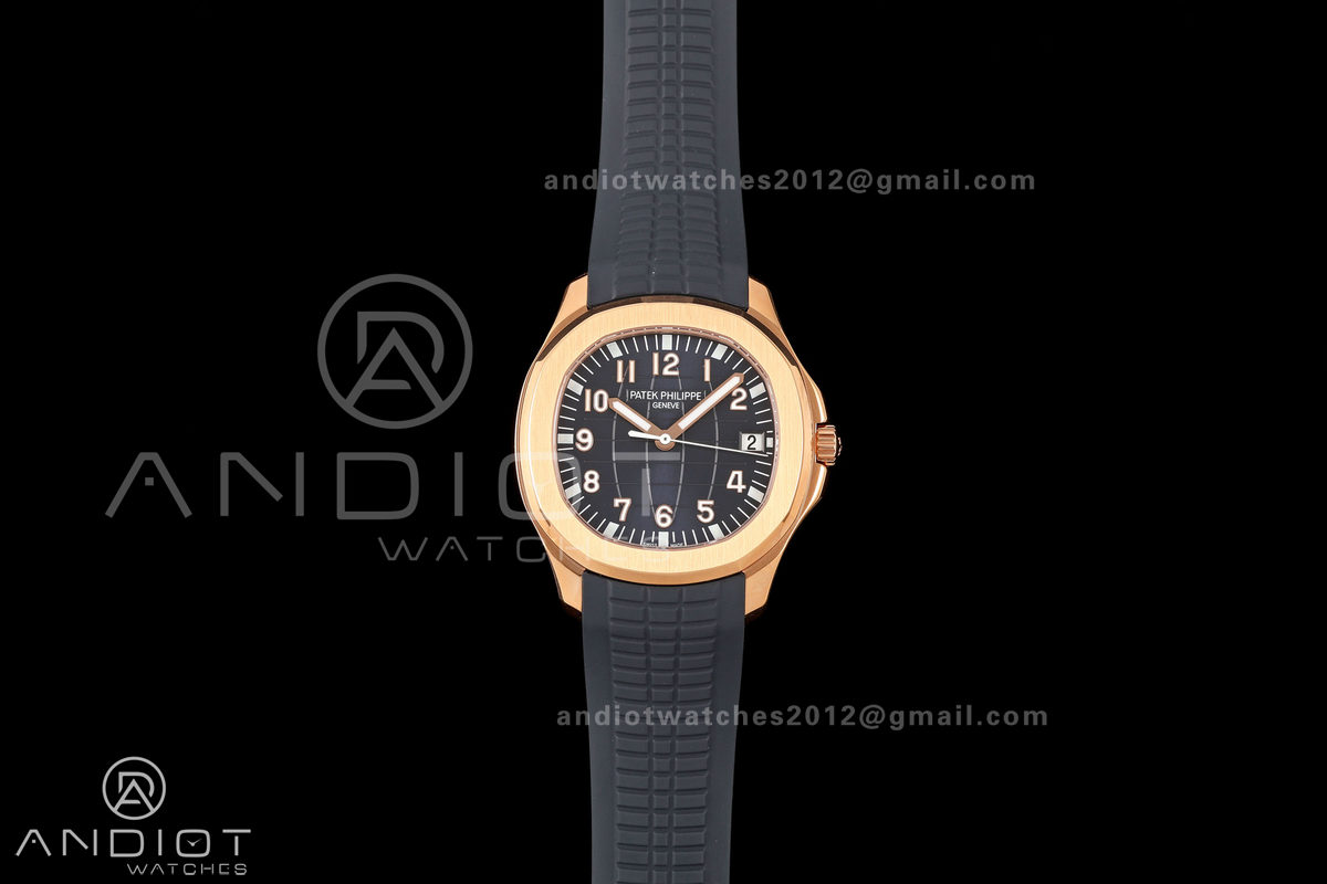 Aquanaut 5167 RG DDF 1:1 Best Edition Blue Dial on Blue Rubber Strap DD324 Super Clone (Weighted)